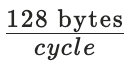128 bytes/cycle
